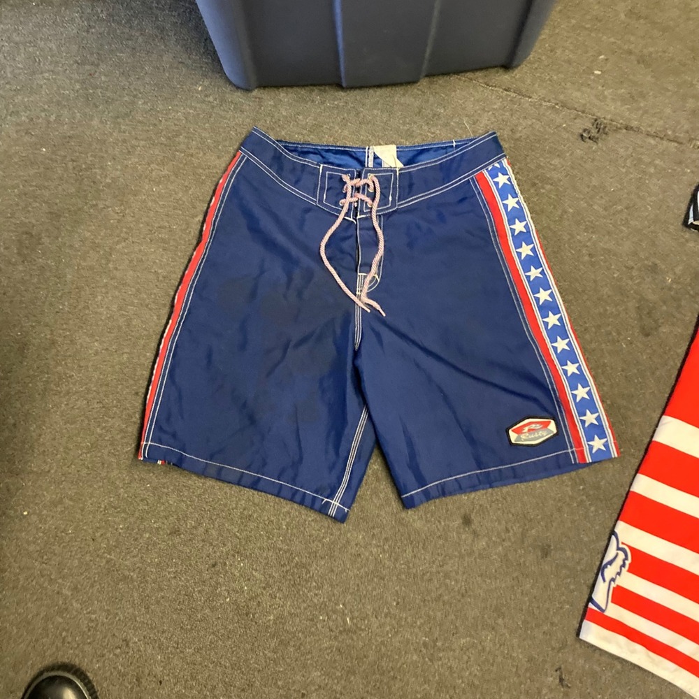 Rusty Mens Board Shorts Navy Blue Stars Stripes Americana Surf Trunks Size 31